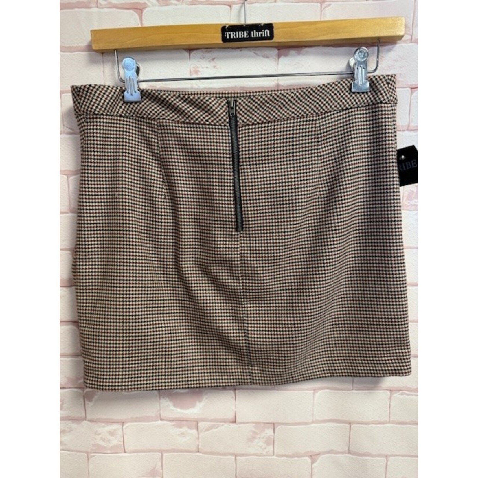 Free People Free People, Burg, Black, Houndstooth, Skirt, 10