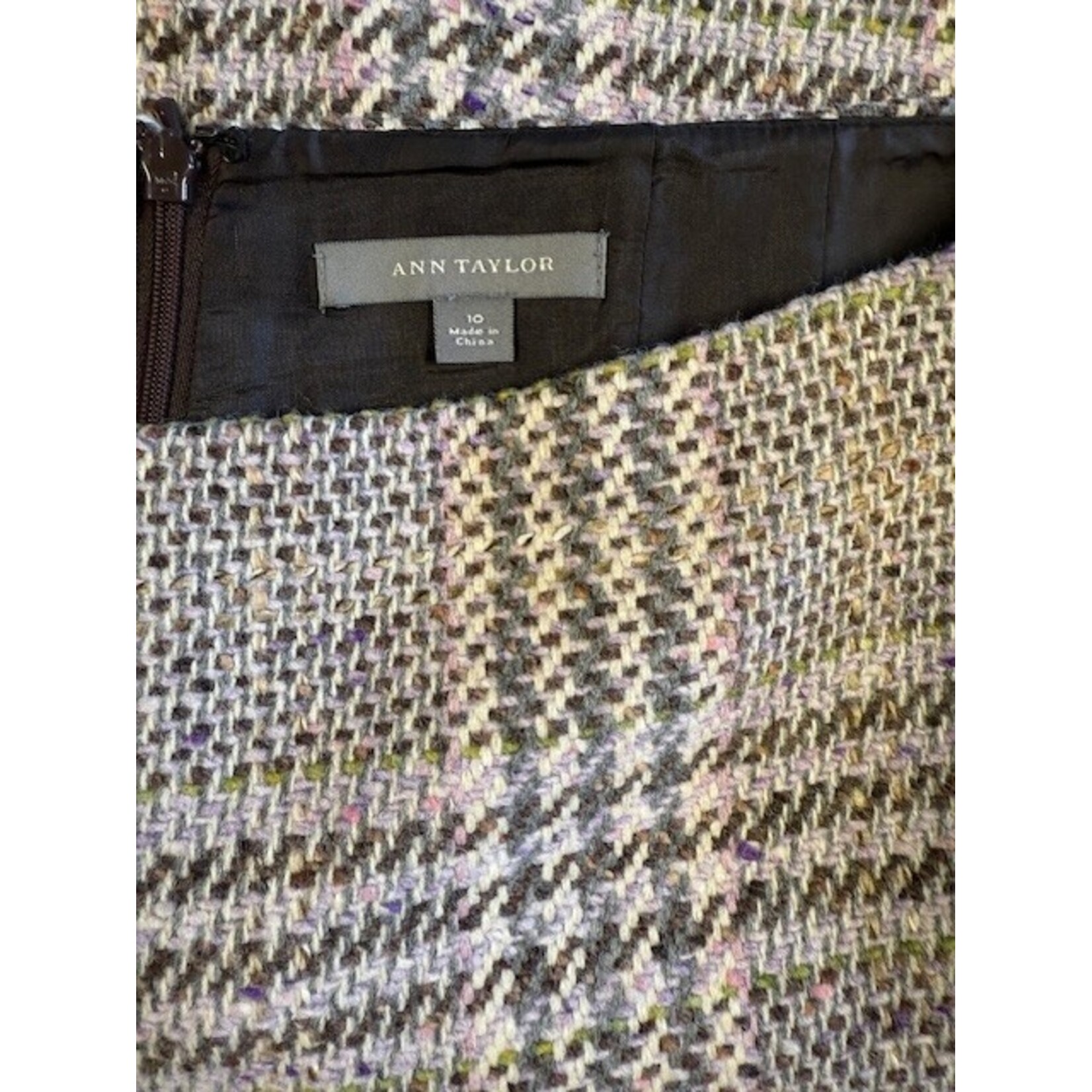 Ann Taylor, Pink, Tweed, Skirt, 10