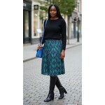 Lands End, Green, Blue, Plaid, Skirt, 10