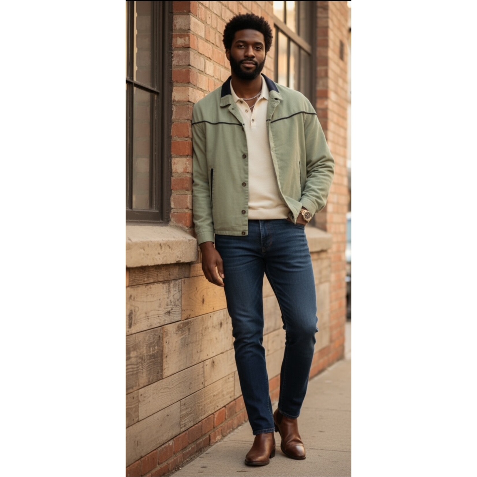 Chogogo Vintage Chogogo Vintage, 1950/60's, Sage Green, Bomber Jacket, 46"Chest