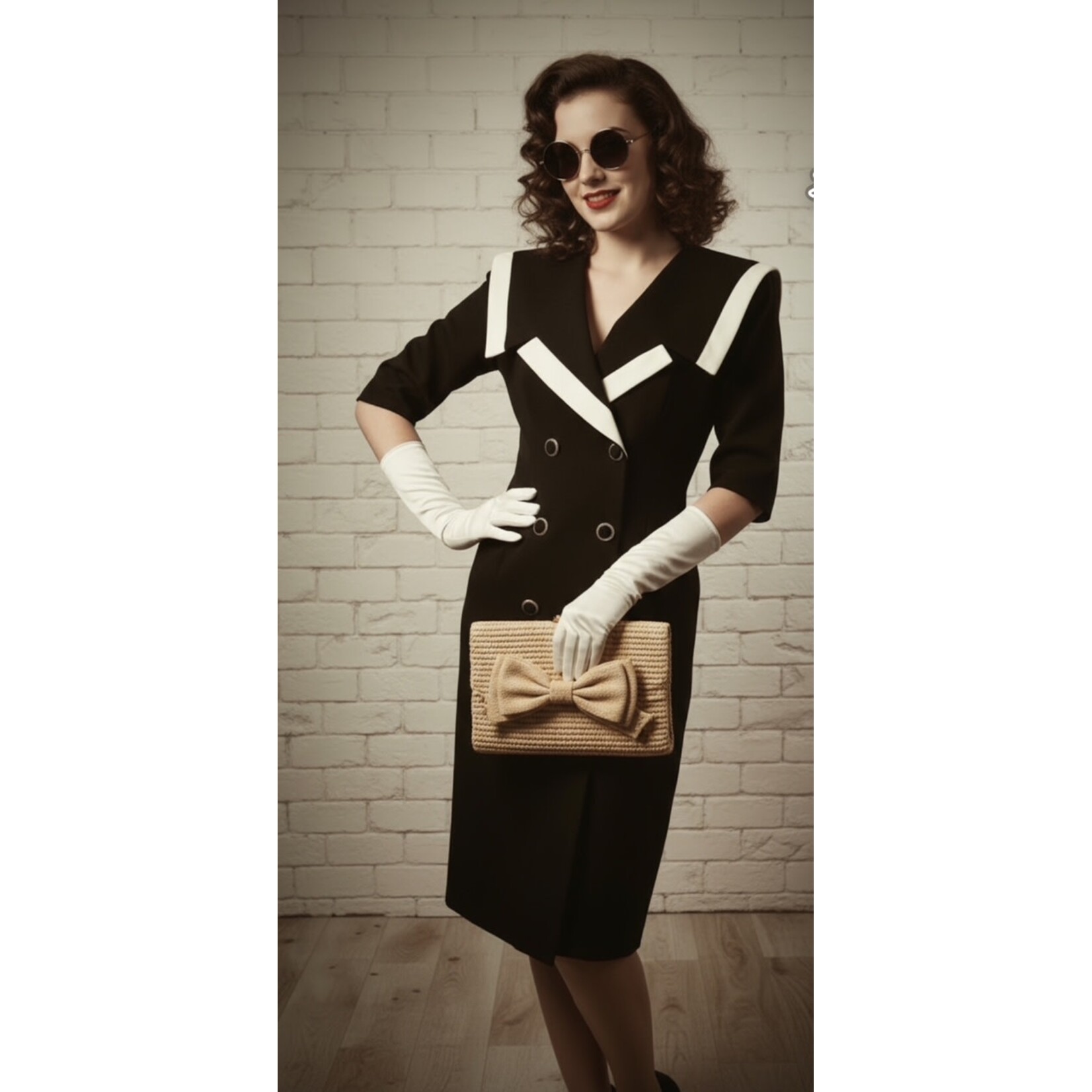 REO Originals, Cream, Black, Dress, 12