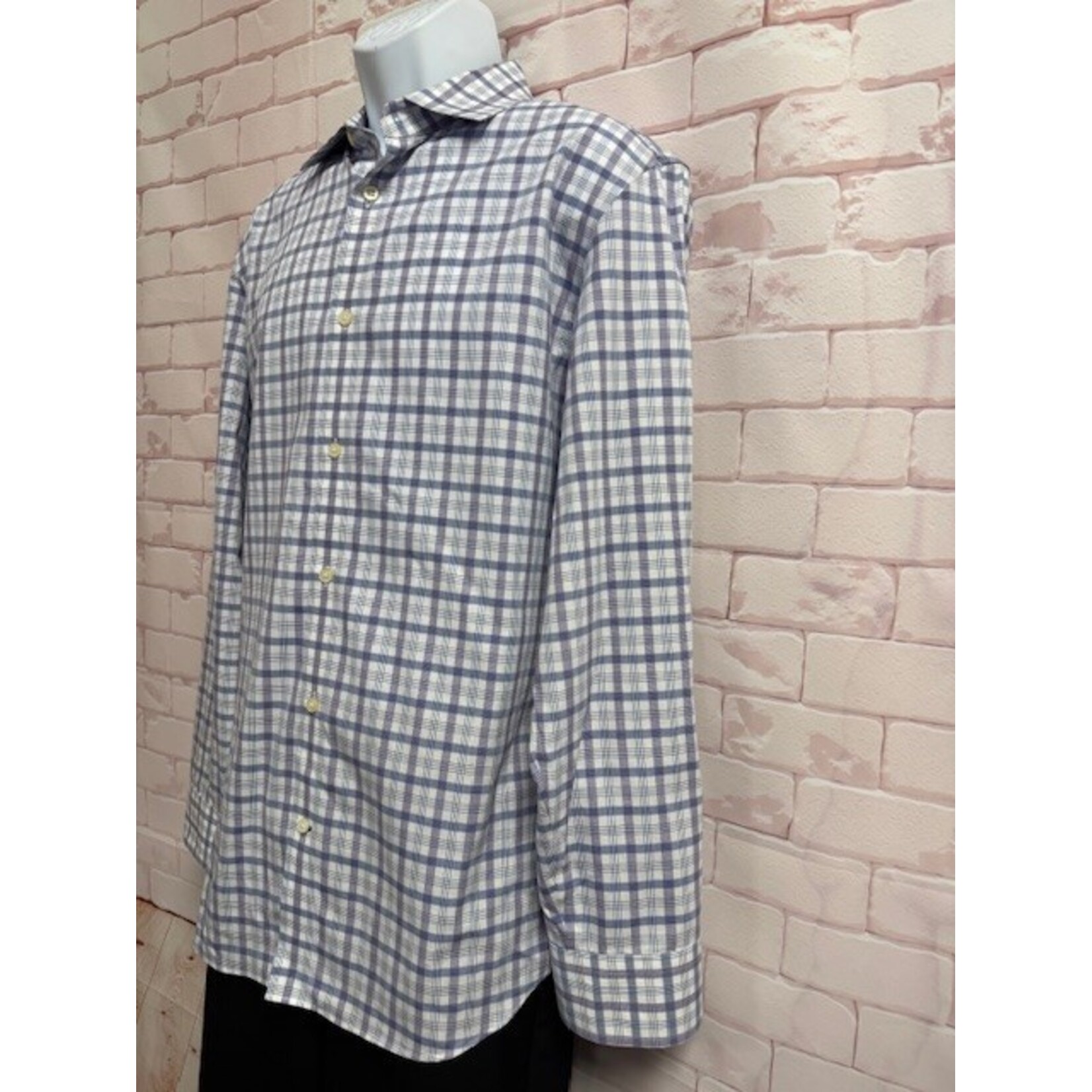 Banana Republic, White, Purple, LS, BU, Men's, Large