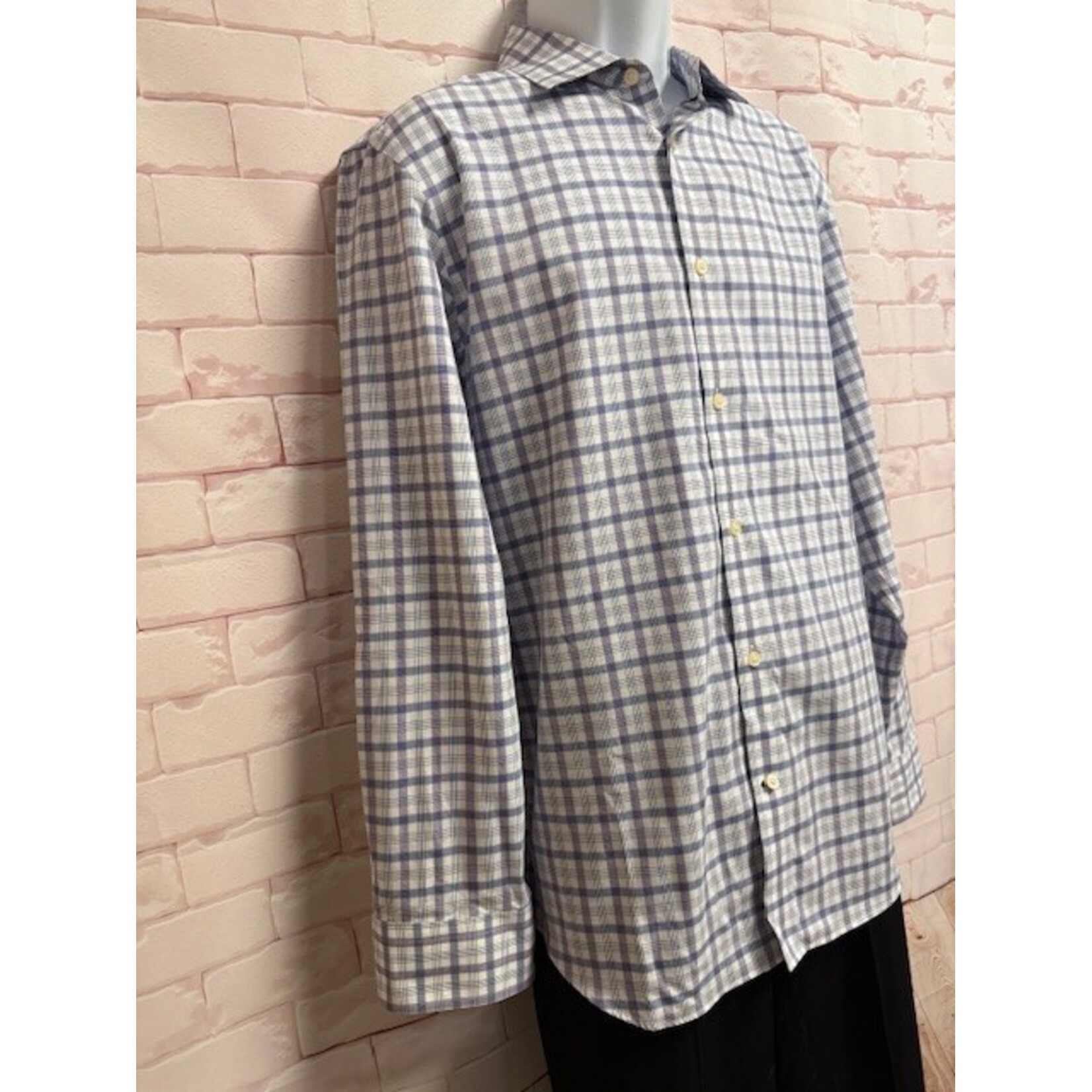 Banana Republic, White, Purple, LS, BU, Men's, Large