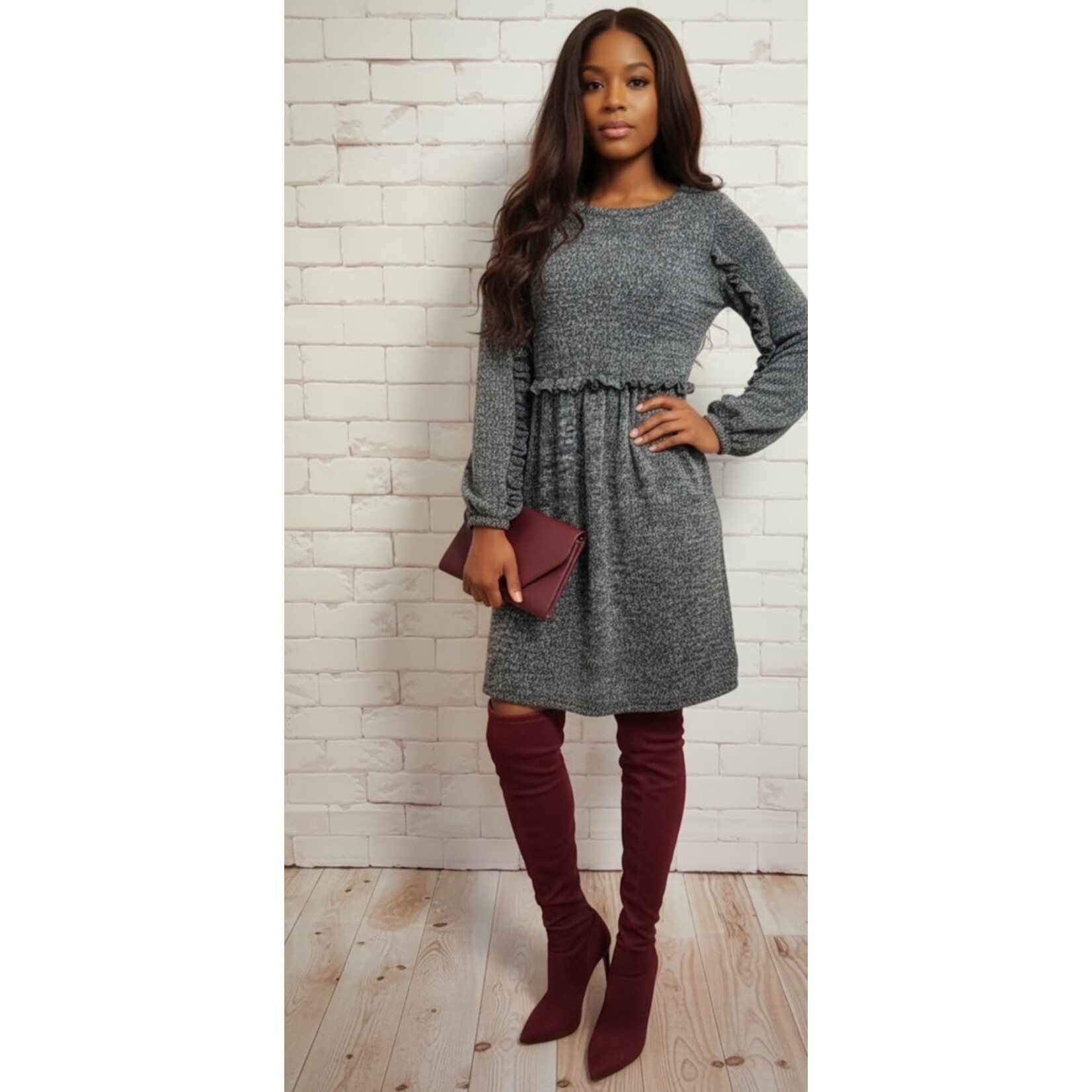 RO+DE, Anthropologie, Gray, Knit, Dress, XS