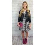 Muse Muse, Black, White, Leopard, Dress, Size 6