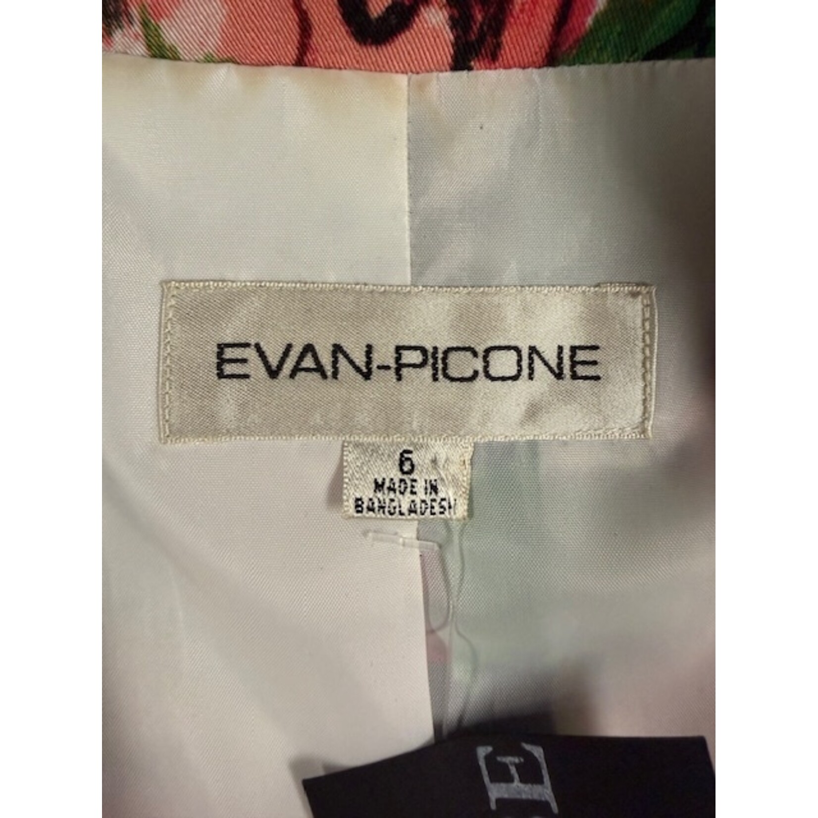 Evan Piccone, White, Pink, Green, Blazer, Size 6