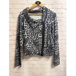 Bordeaux, Black, Gray, Leopard, Jacket, M