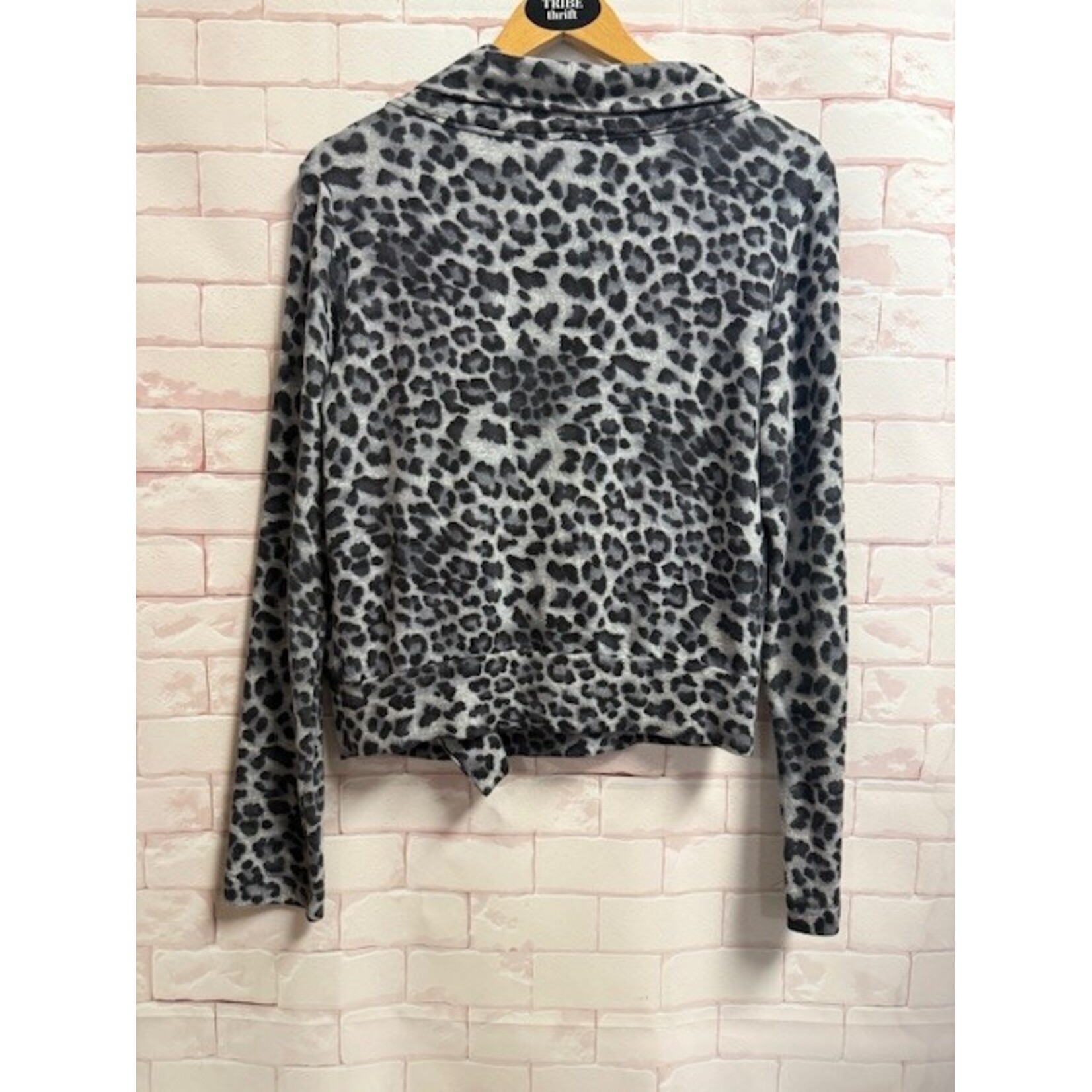 Bordeaux, Black, Gray, Leopard, Jacket, M