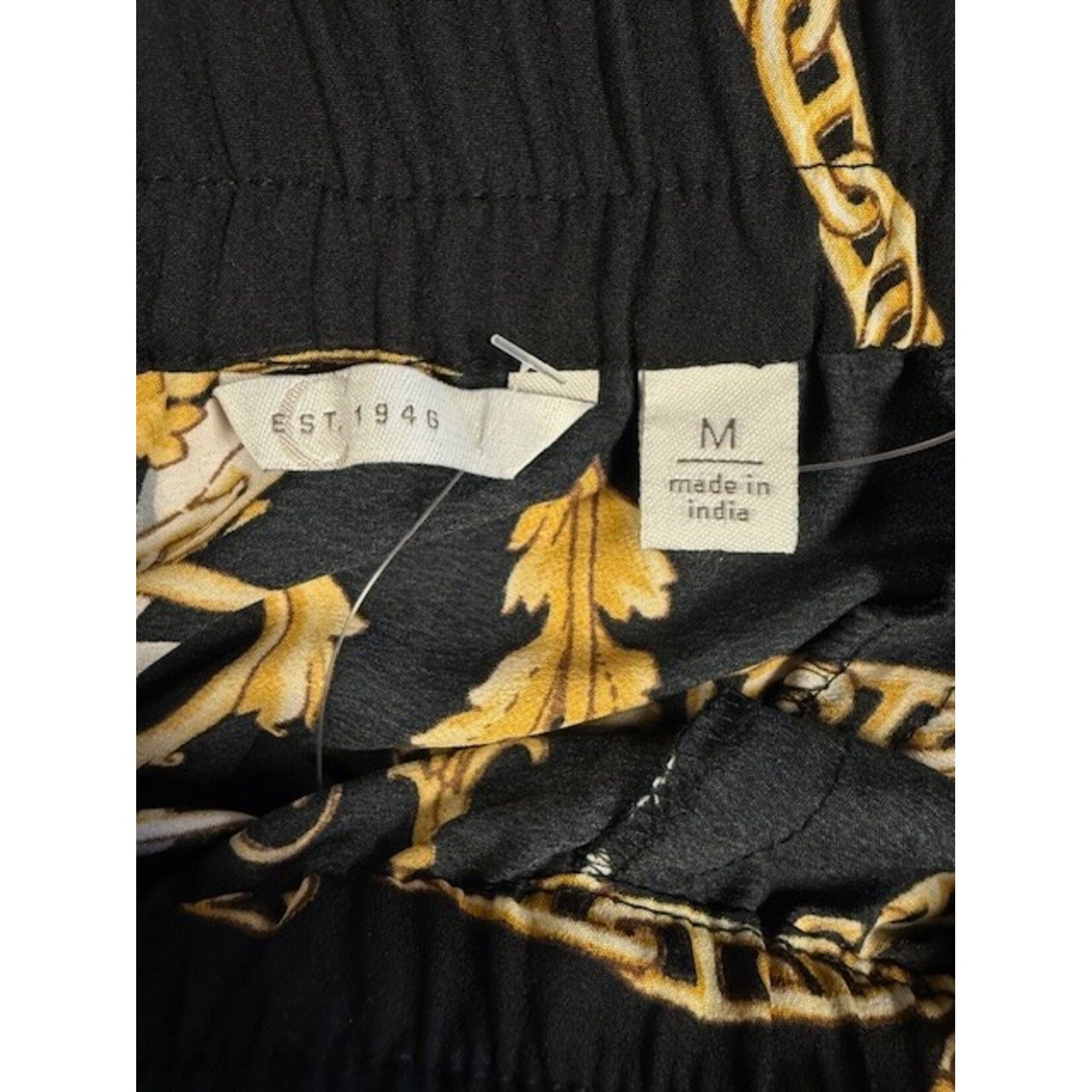 est. 1946, Black, Gold Chains and Pearls, Maxi, Skirt, Medium