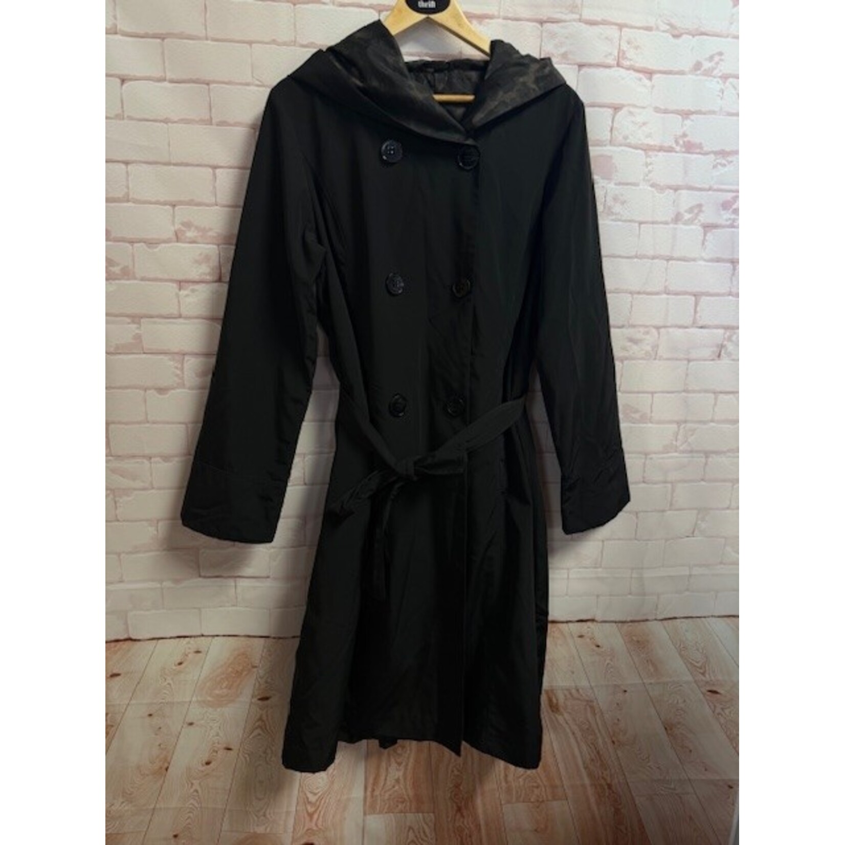 Unlabeled, Reversible, Black, Leopard, Raincoat, 1X