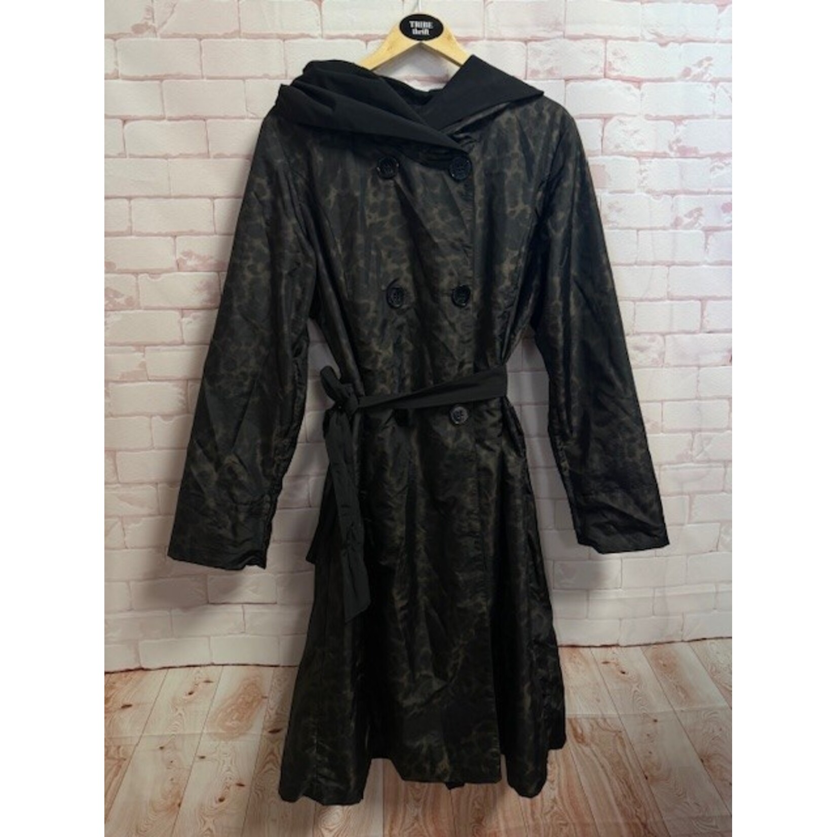 Unlabeled, Reversible, Black, Leopard, Raincoat, 1X