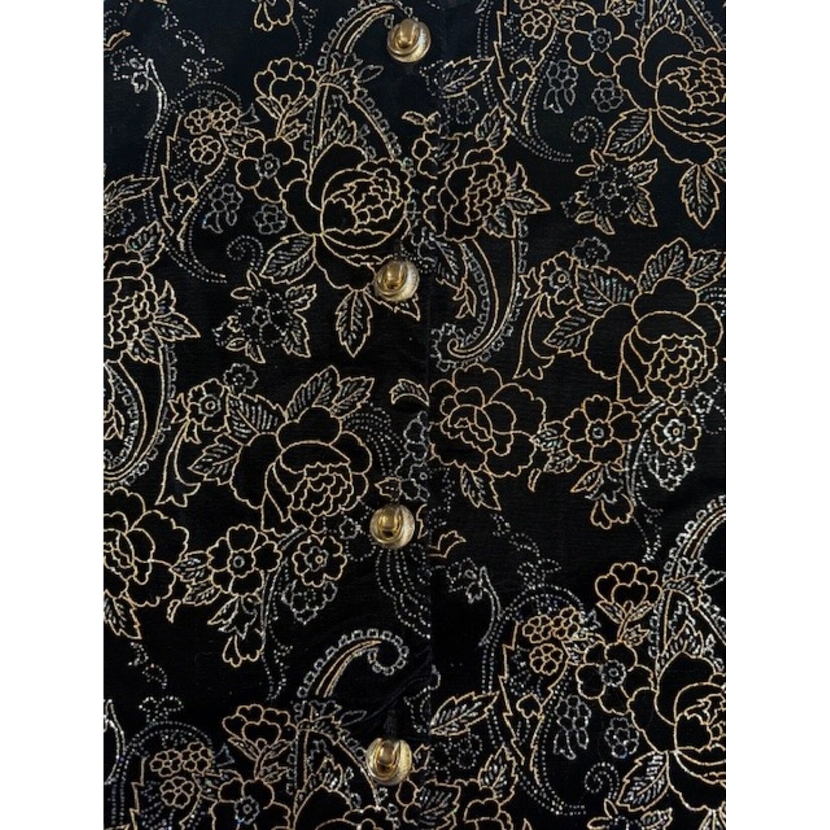 Joanna, Vintage, Gold, Silver, Black, Long Sleeve, M