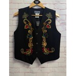Erika Classics, Vintage, Black, Multicolor, Vest, M