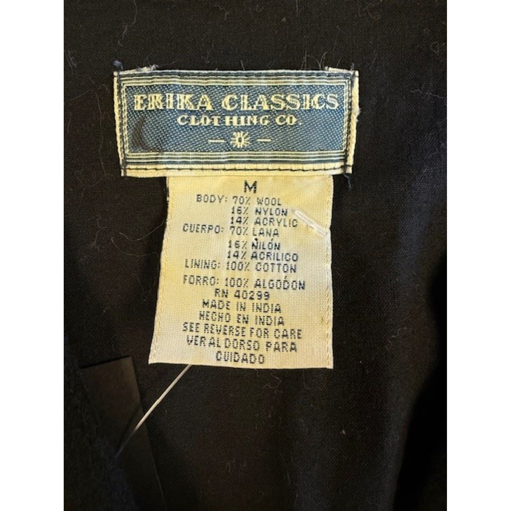 Erika Classics, Vintage, Black, Multicolor, Vest, M