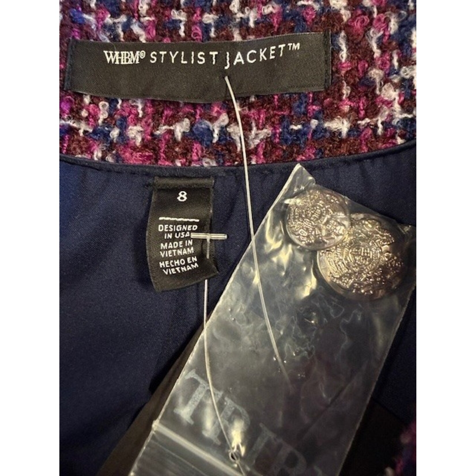White House Black Market, Purple, Navy, Jacket, NWT, 8