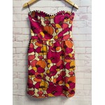 Judith March, Cream, Pink, Orange, Floral, Dress, MSRP $390, Sz. 4