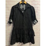 Theory, Black, White, Plaid, Dress, MSRP $395, Sz. 4