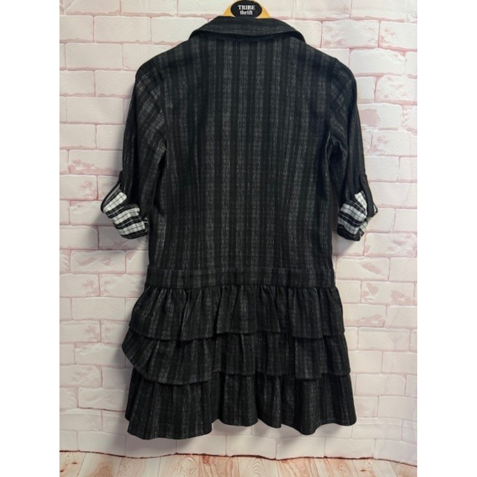 Theory, Black, White, Plaid, Dress, MSRP $395, Sz. 4