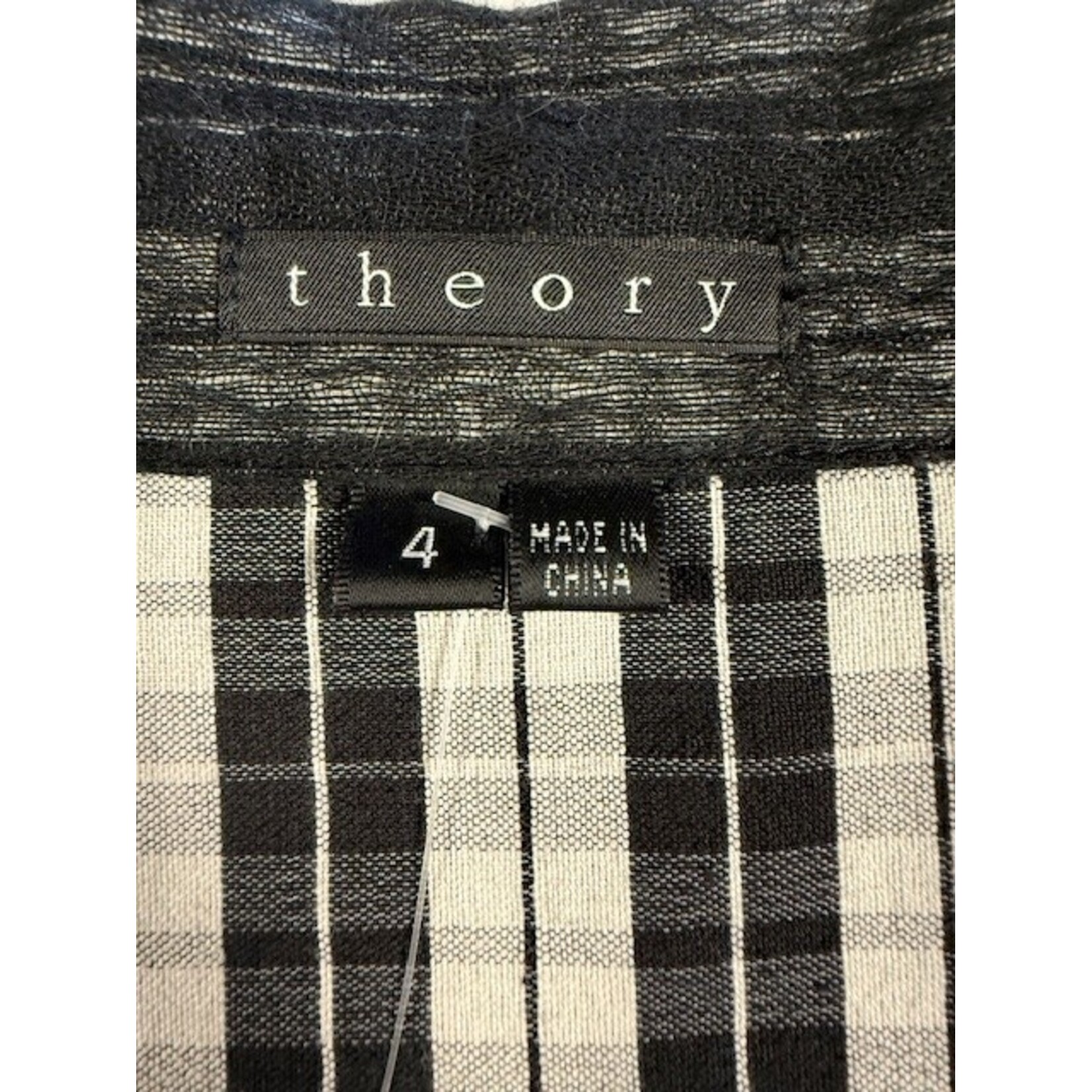 Theory, Black, White, Plaid, Dress, MSRP $395, Sz. 4