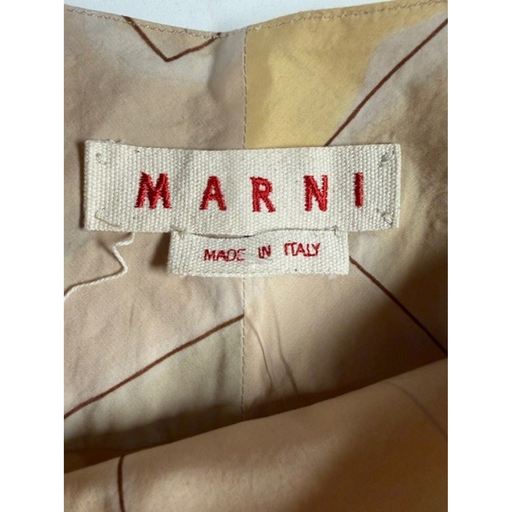 Marni, Tan, Yellow, Red, Short Sleeve, Top, MSRP $695, M