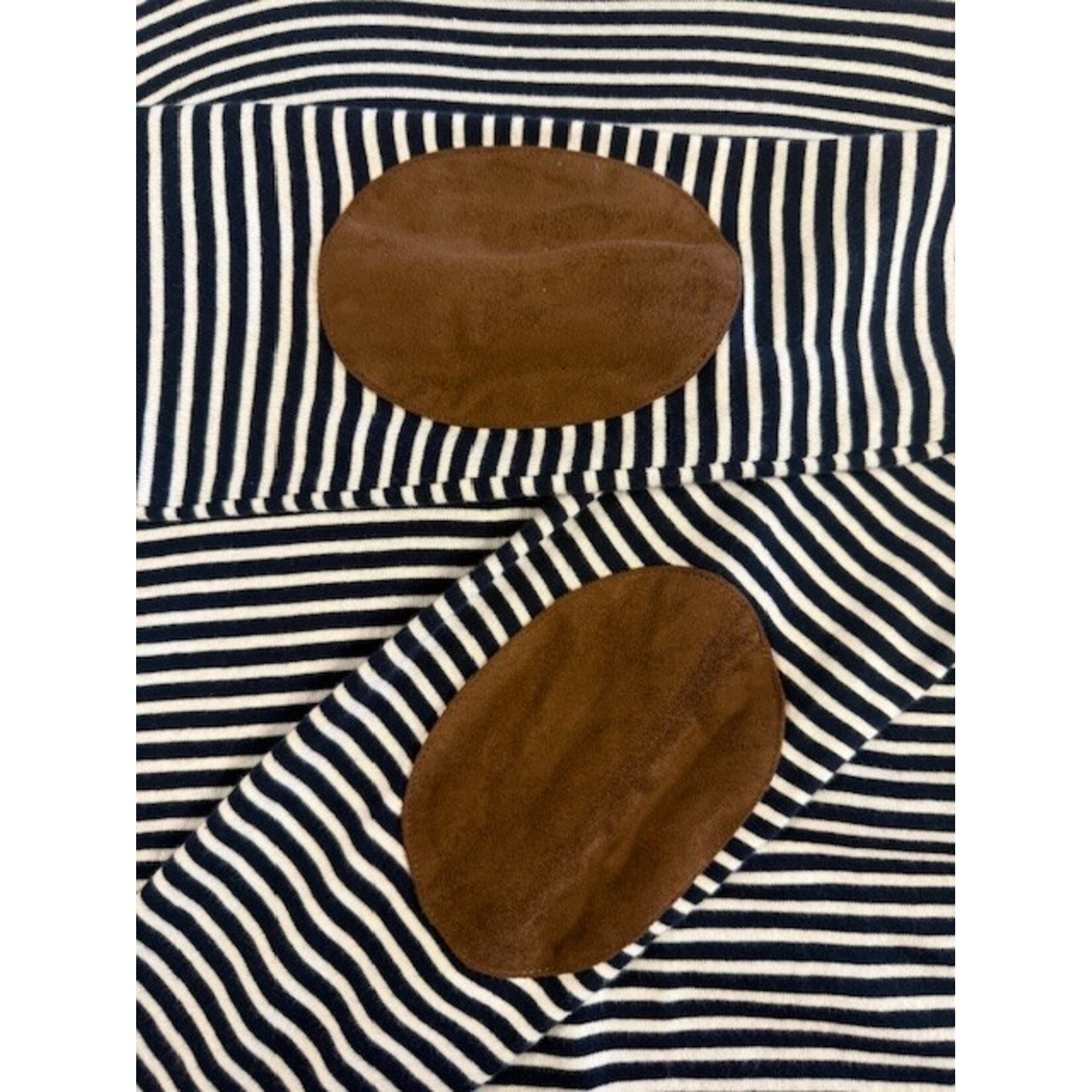 Lauren, Navy, White, Long Sleeve, Top, XL