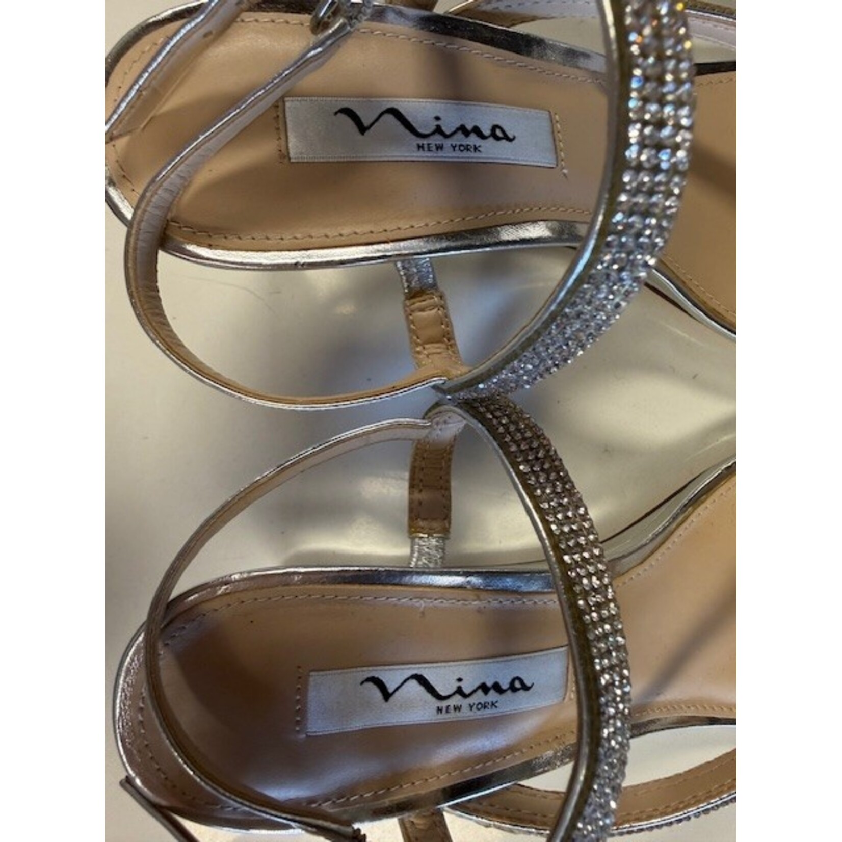 Mina, Silver, Wedged, Sandal, 8.5