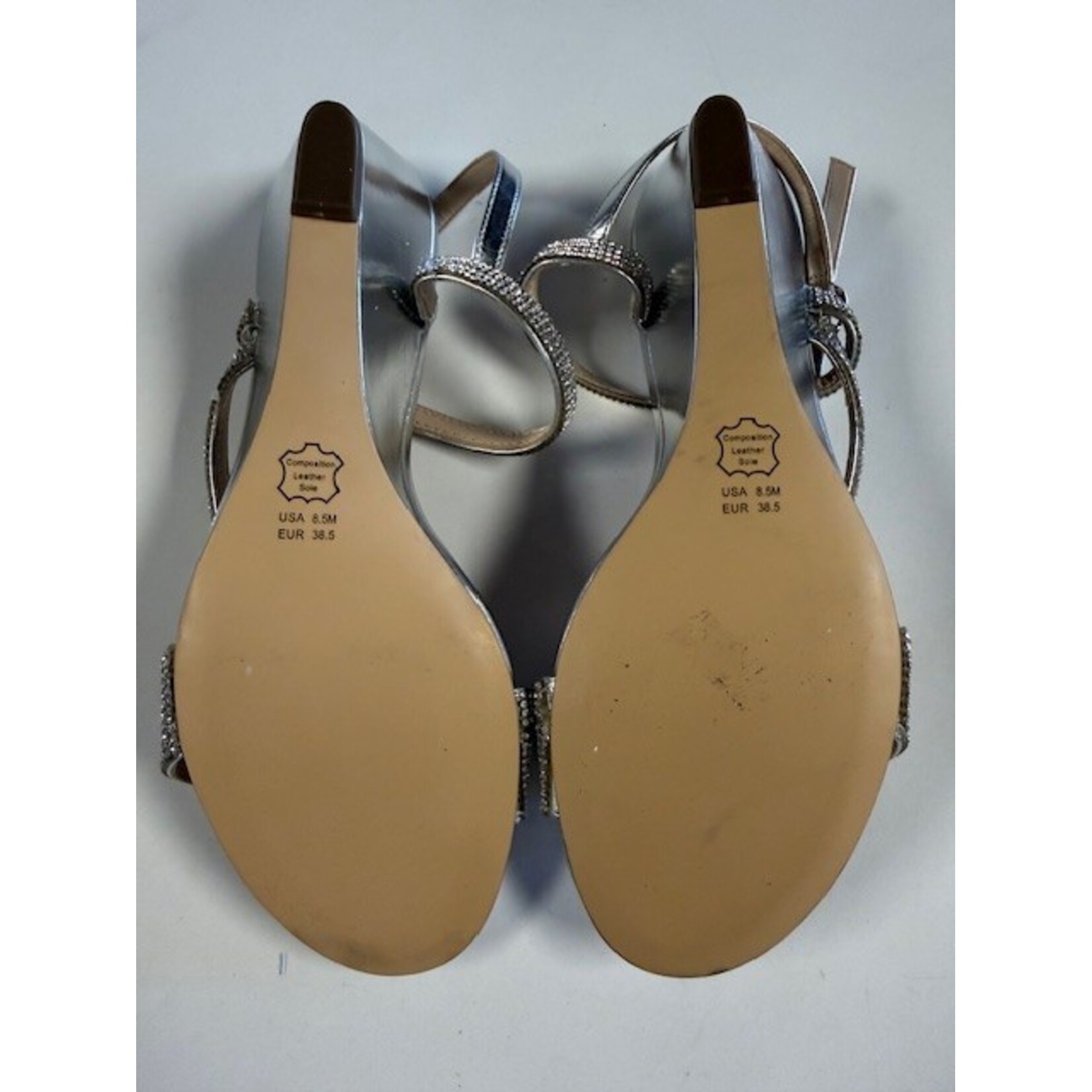 Mina, Silver, Wedged, Sandal, 8.5