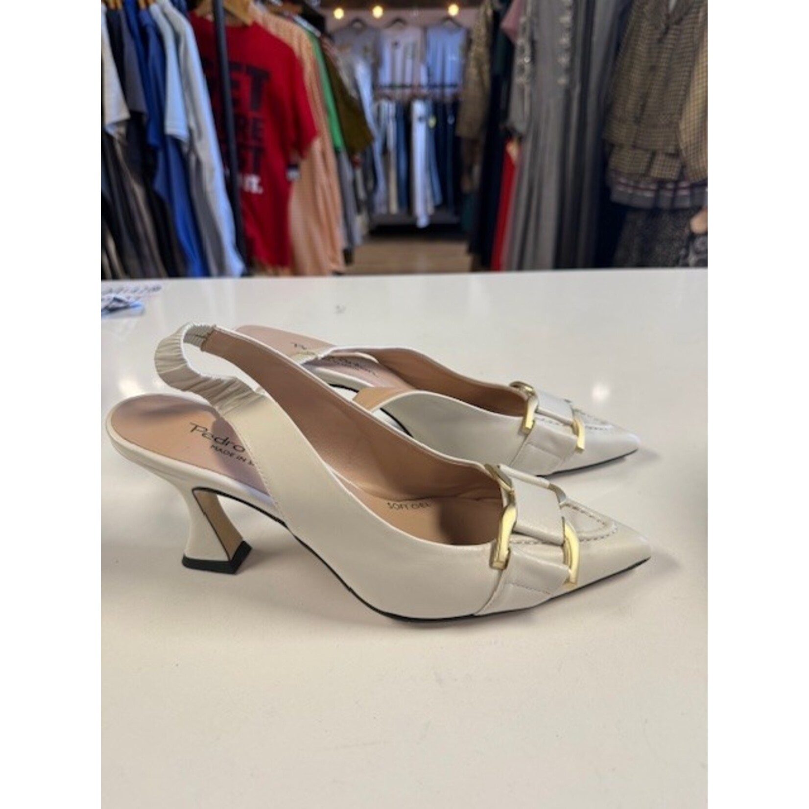 Pedro Anton, Cream, Slingbacks, MSRP $260, W 8