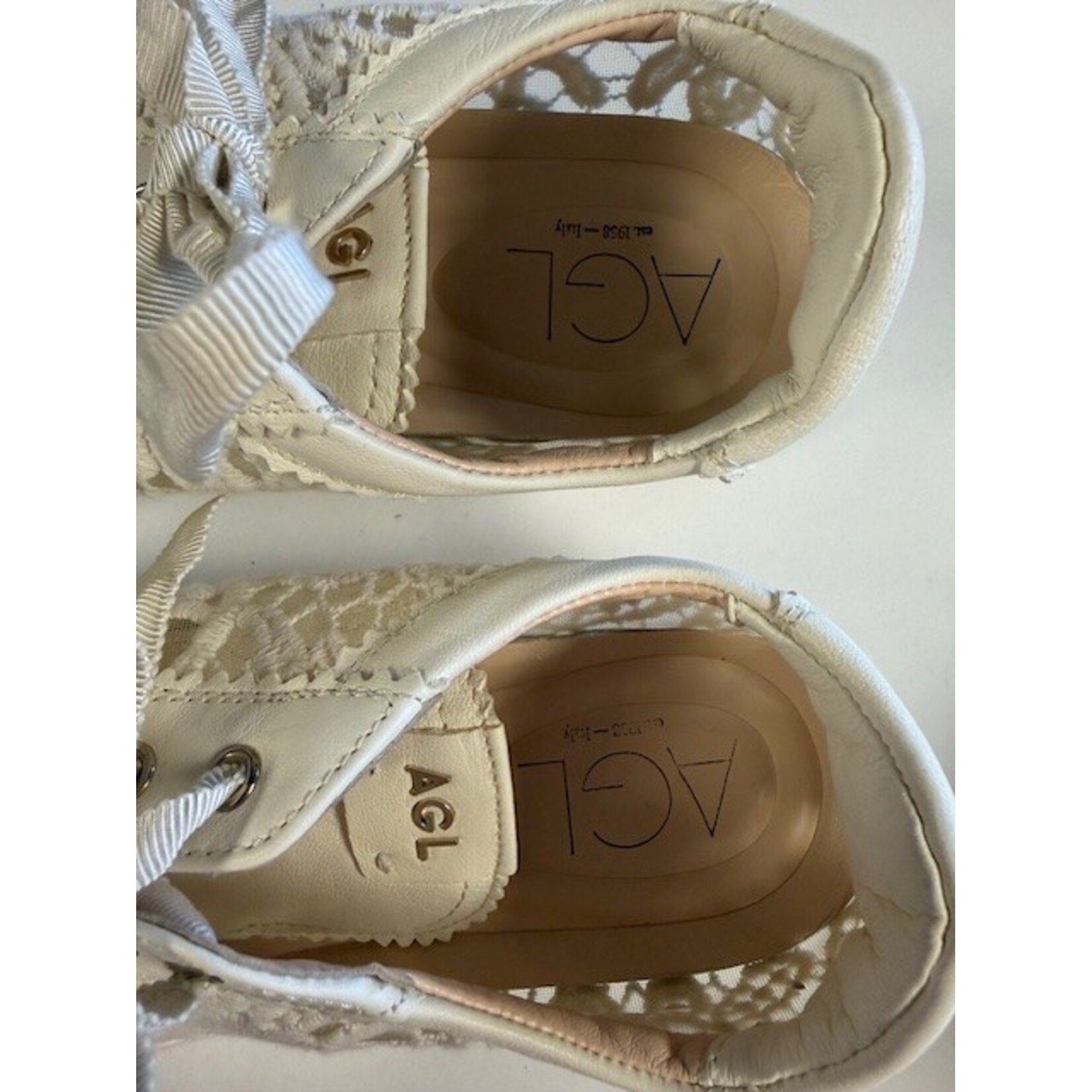 AGL, Cream, Lace, Sneakers, MSRP $425, W 7.5