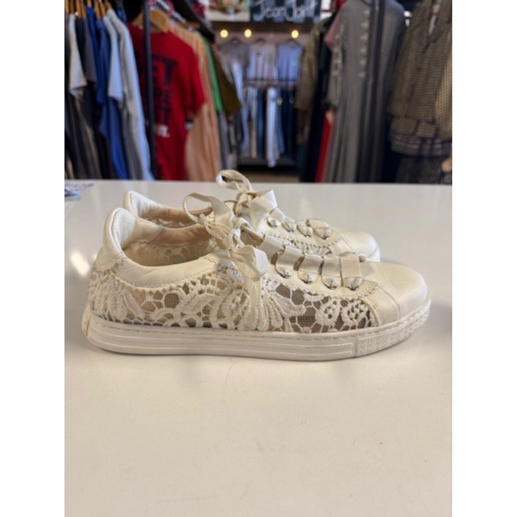 AGL, Cream, Lace, Sneakers, MSRP $425, W 7.5