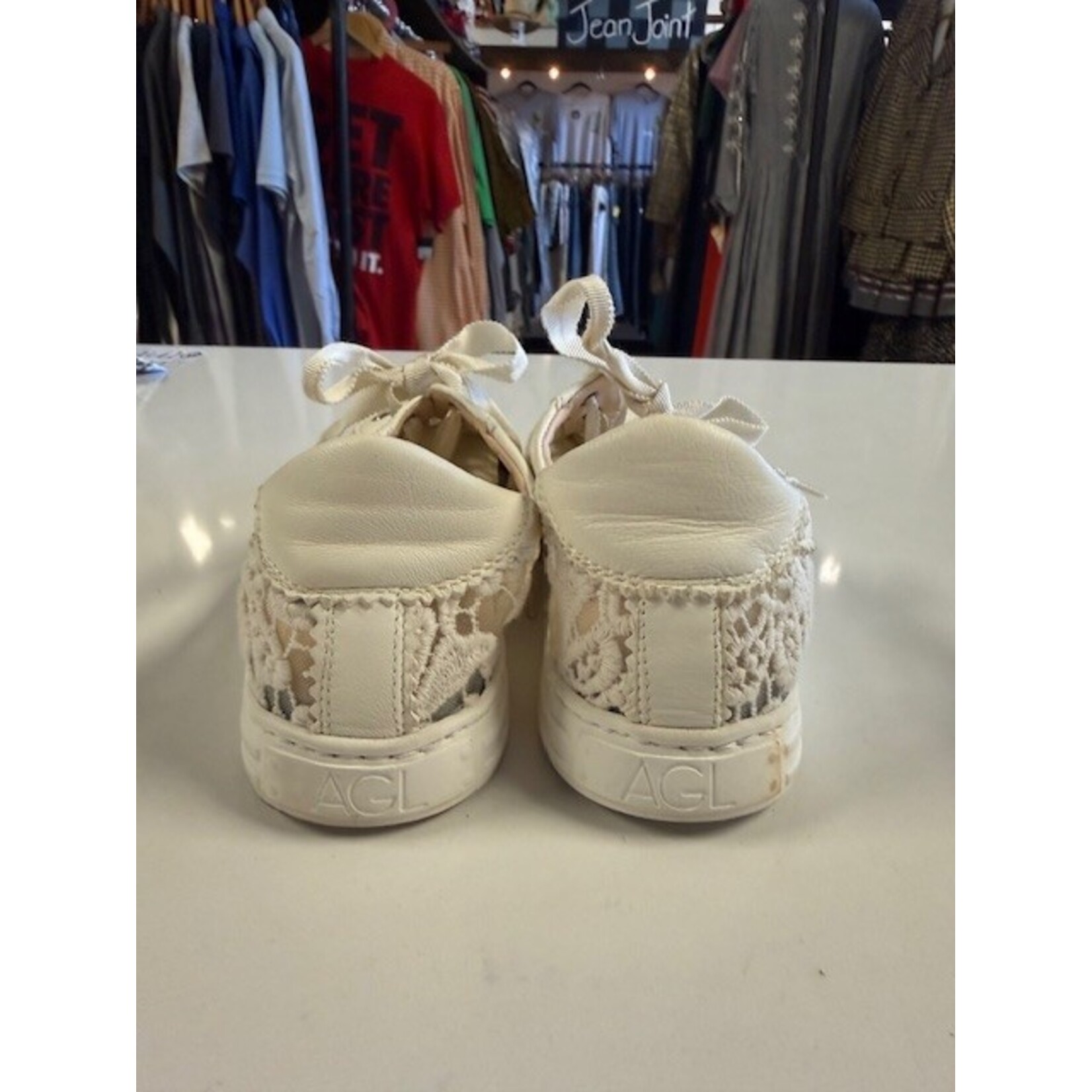 AGL, Cream, Lace, Sneakers, MSRP $425, W 7.5