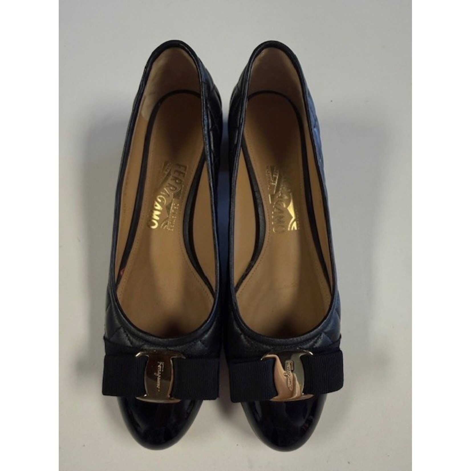 Ferragamo, Black, Quilted, Heeled, Ballerina Flats, MSRP $950, W 8