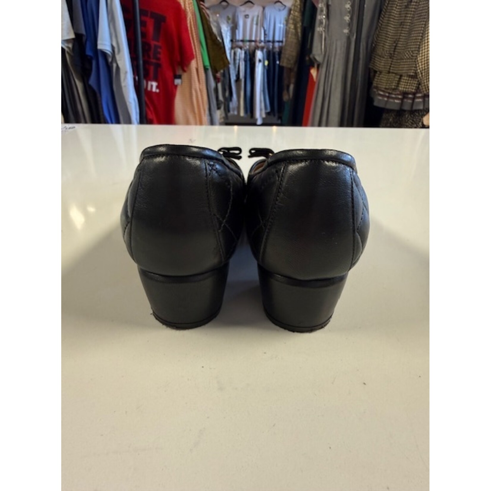 Ferragamo, Black, Quilted, Heeled, Ballerina Flats, MSRP $950, W 8