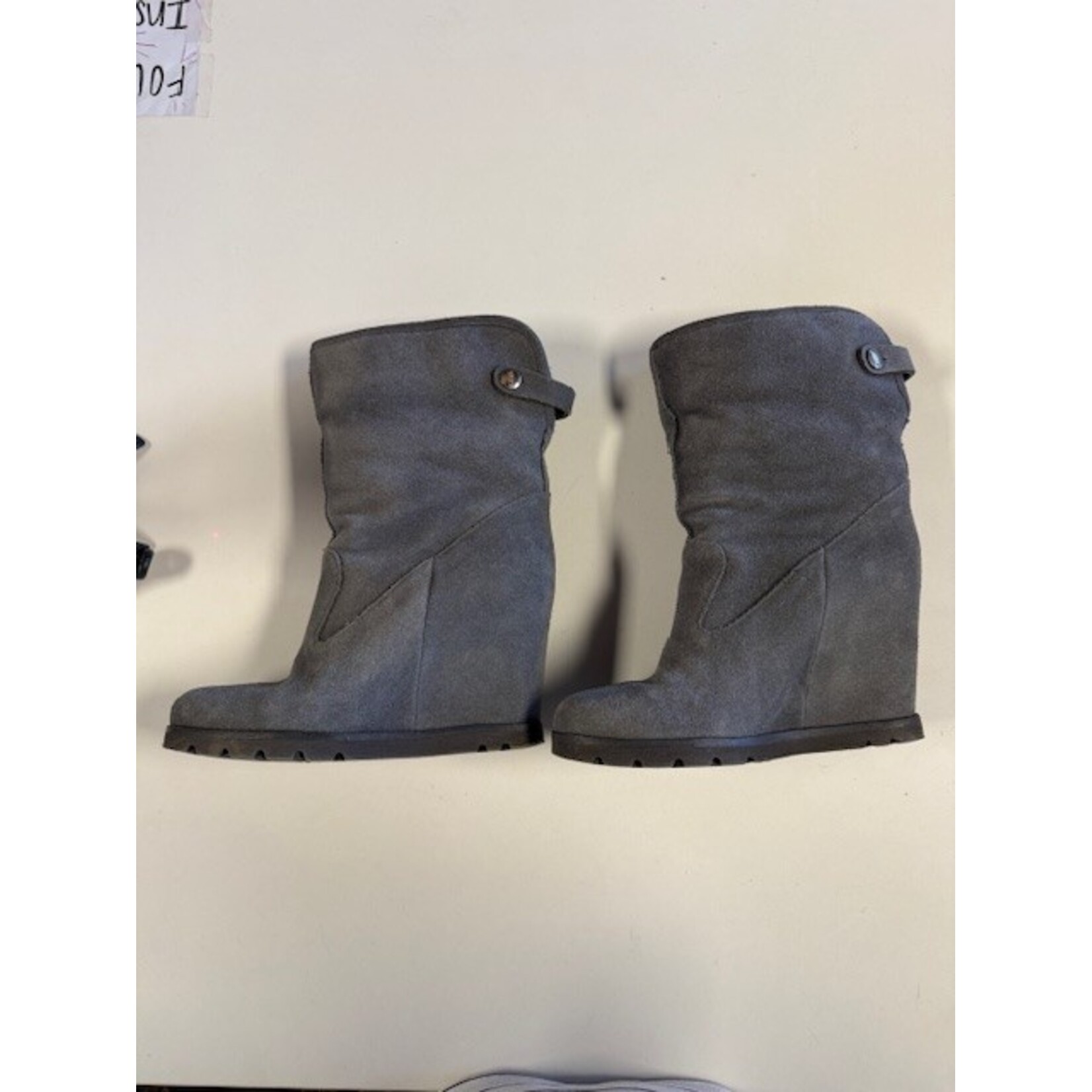 Ugg, Kyra, Grey, Suede, Wedge, Boot, 6