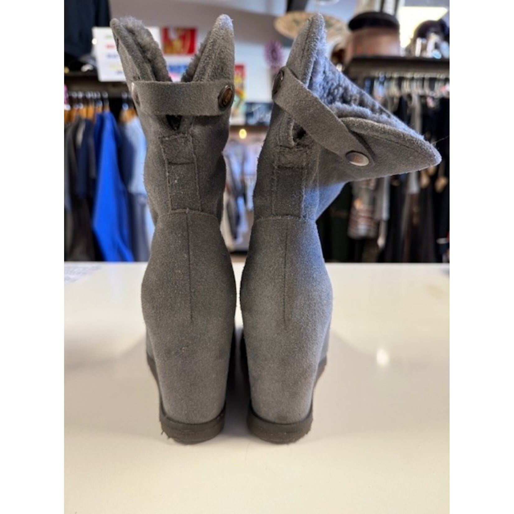 Ugg, Kyra, Grey, Suede, Wedge, Boot, 6