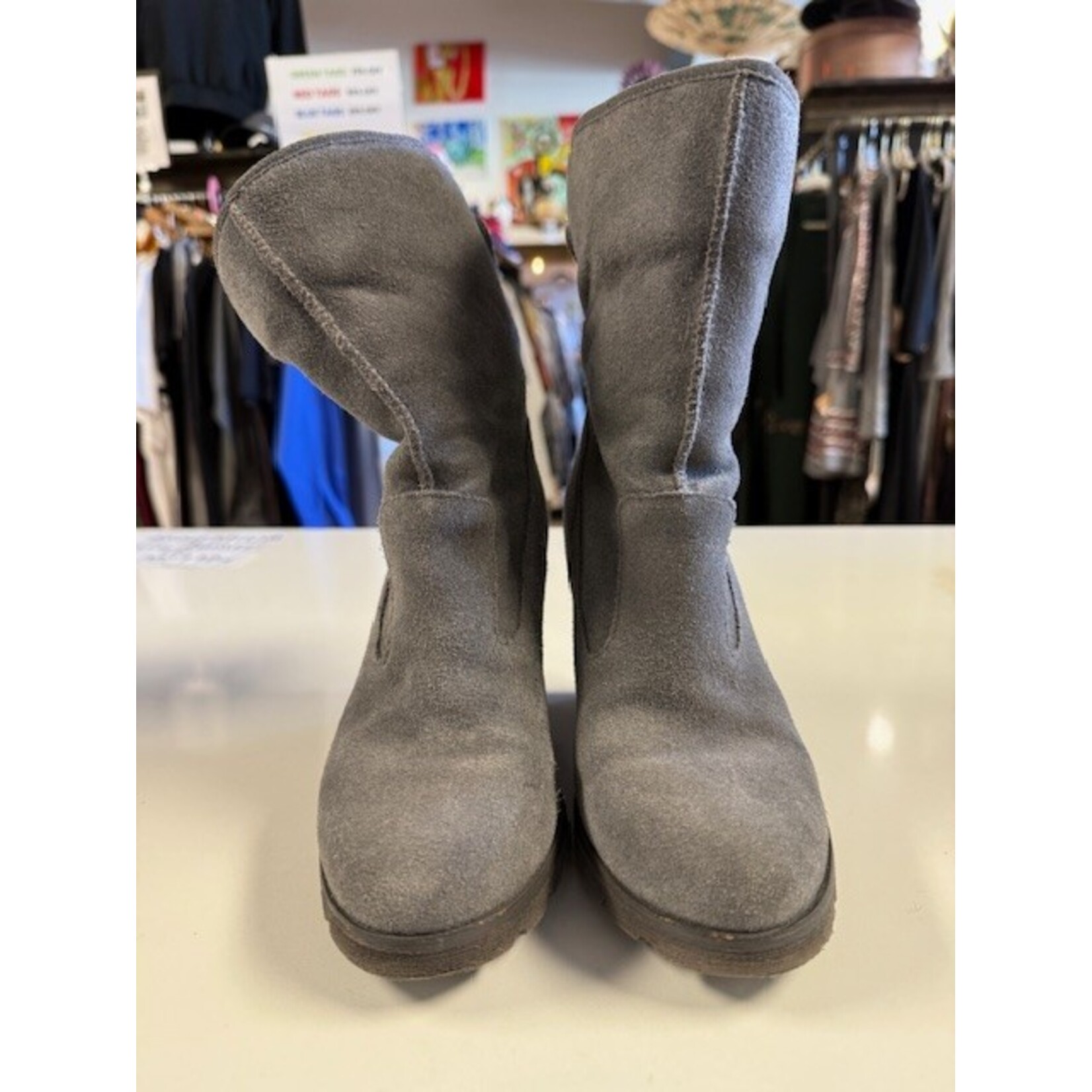 Ugg, Kyra, Grey, Suede, Wedge, Boot, 6