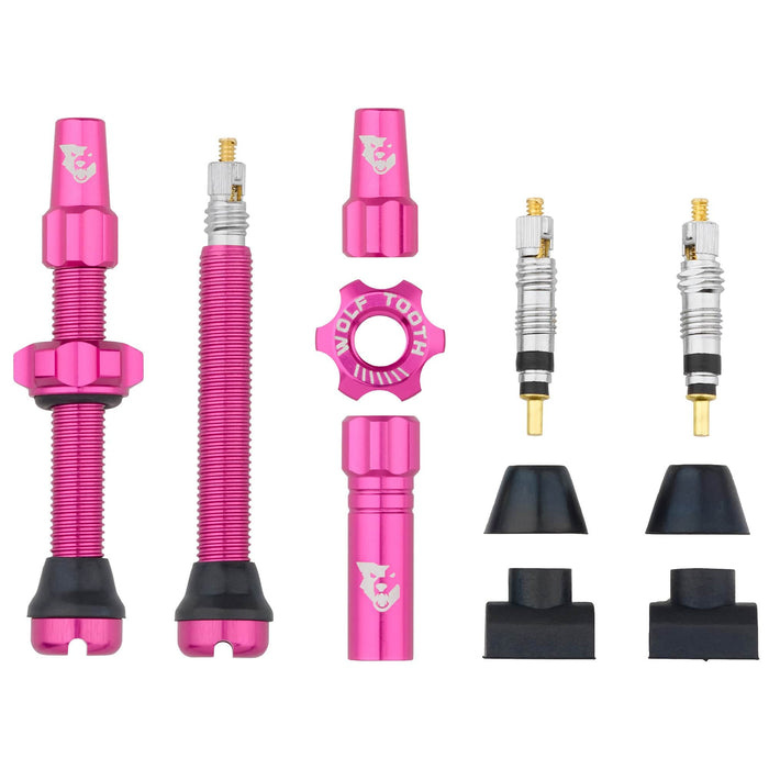 Wolf Tooth Wolf Tooth Tubeless Presta Valve Stem Kit 44mm Pink