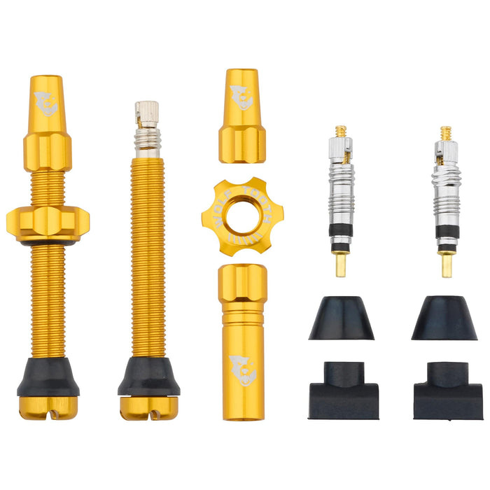 Wolf Tooth Wolf Tooth Tubeless Presta Valve Stem Kit 44mm Gold