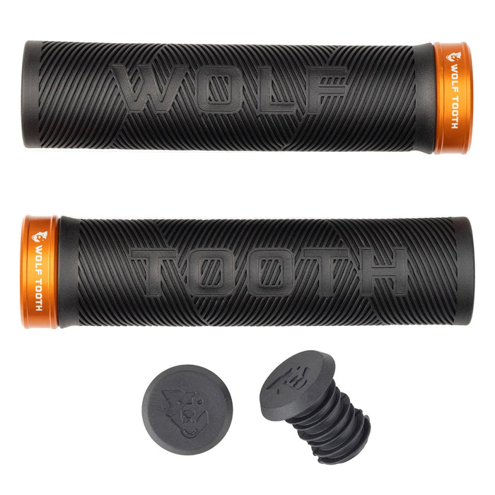 Wolf Tooth LOCK-ON ECHO GRIP BLACK GRIP WITH ORANGE COLLAR