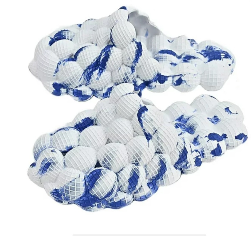 Bubble Slides Blue White Marble - Beatitudes Hair and Beauty Supply Store