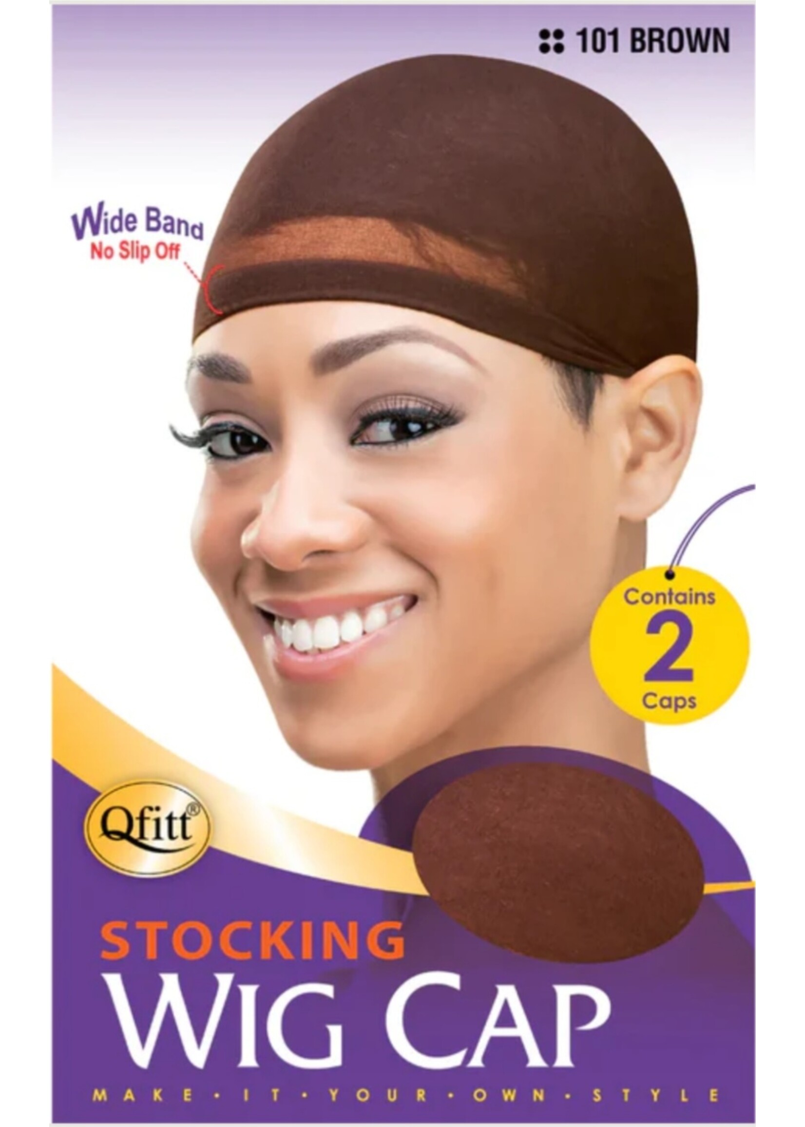 QFitt Wig Cap Brown MM #101