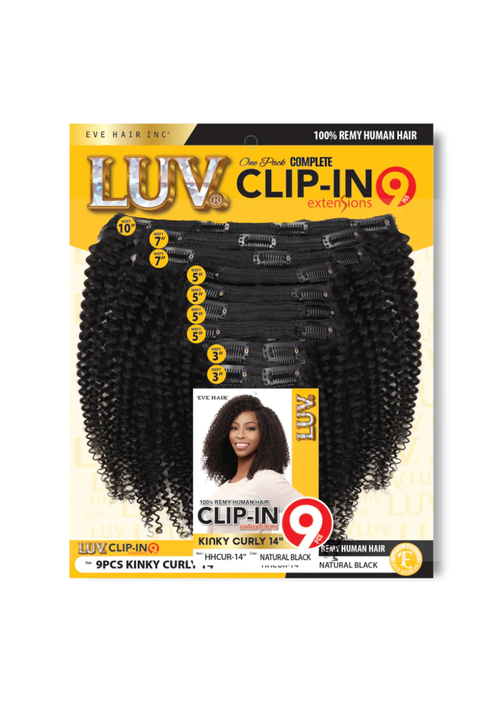 Eve Eve LUV Remy 4C Kinky Curly Clip-in 9pc