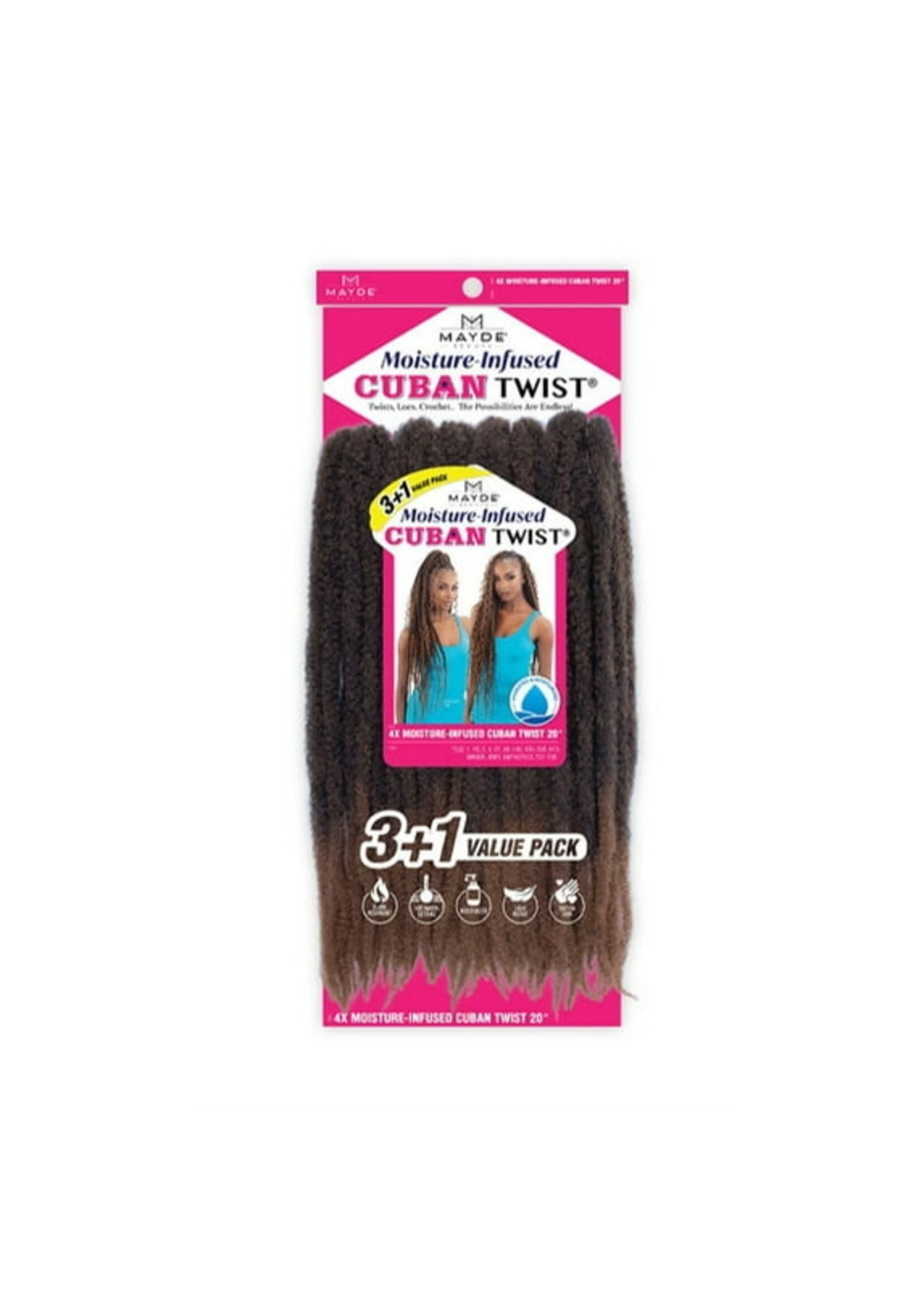 Mayde Mayde 4x Cuban Twist Braid 20" Clr