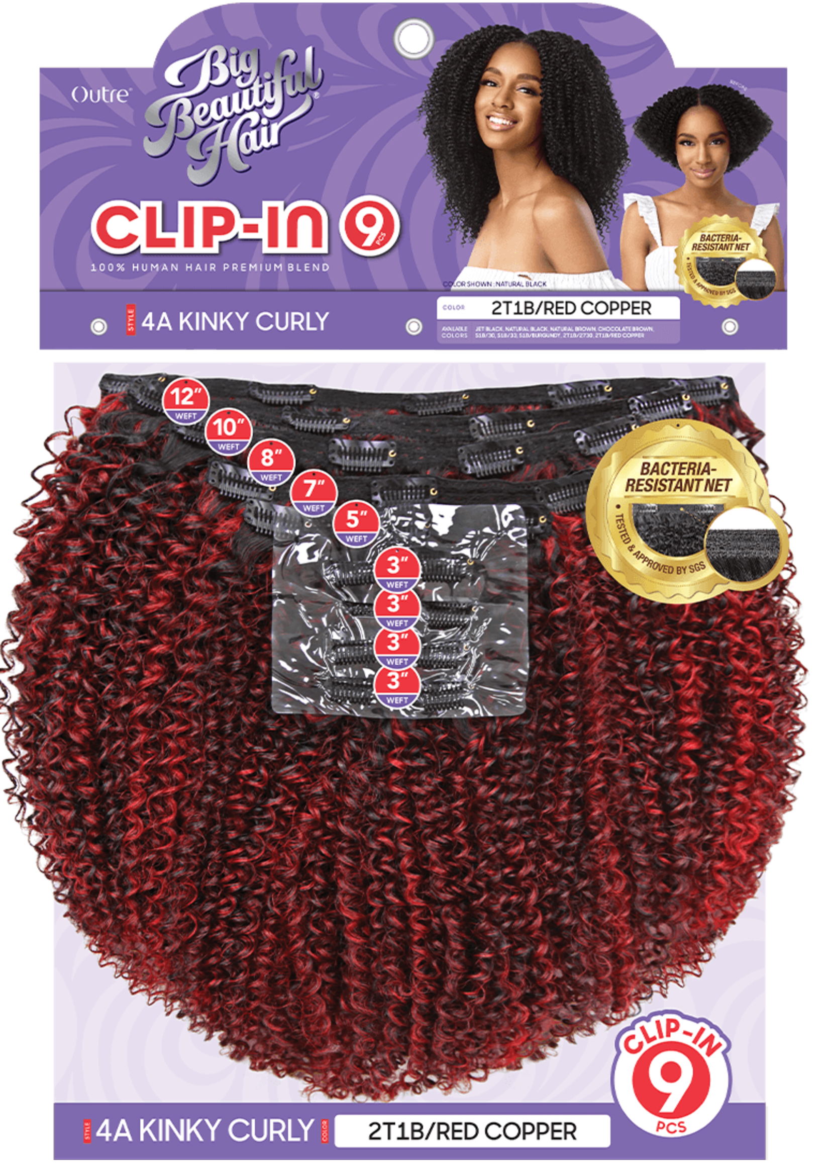 Outre Outre Big Beautiful Hair Clip-In 4A Kinky Curl 10"