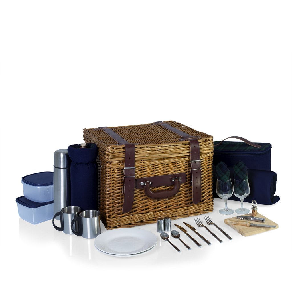Gift Items PICNIC TIME 'Canterbury' English Style Picnic Basket with Deluxe Service for Two