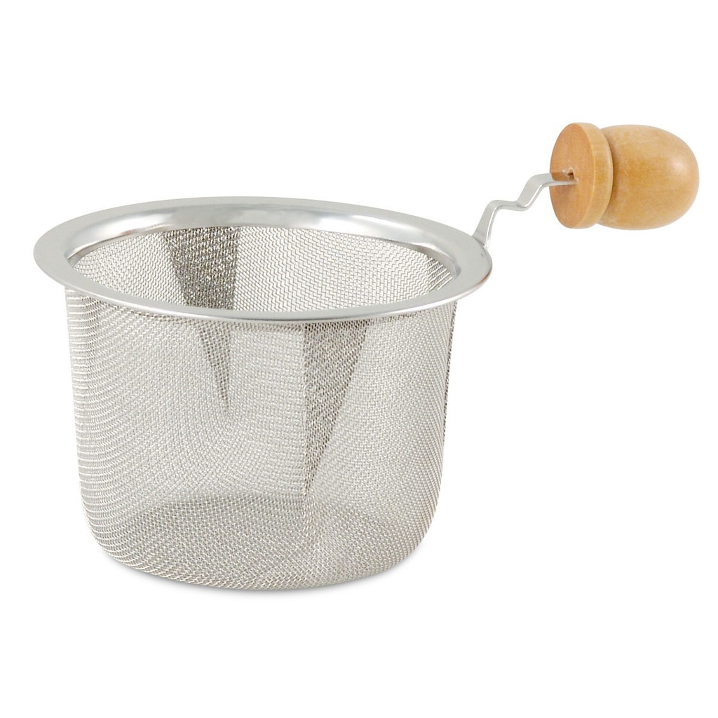 Tea products Stainless Steel Mesh Strainer with Wooden Handle 2.5”