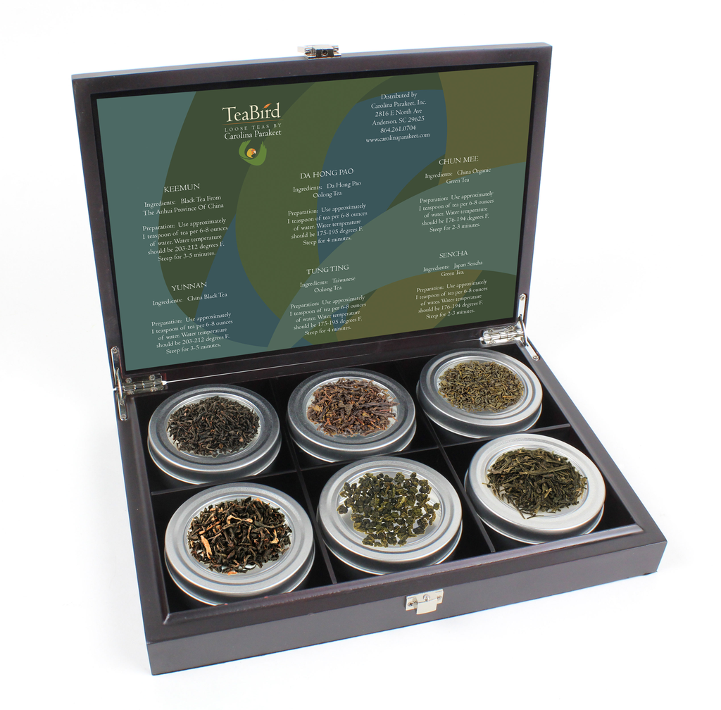 Teas Wooden Gift Box with 6 Tins of Tea