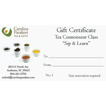 Service Gift Certificate Tea Connoisseur Class