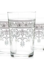 Tea Ware Luxury Rosaly Relief Tea Glasses Silver on Clear