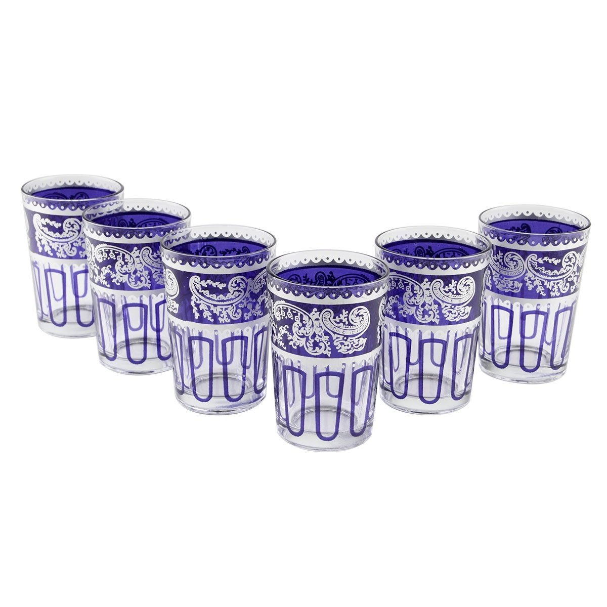 Tea Ware Essaouira Moroccan Water/Tea Glasses (Blue/Silver)